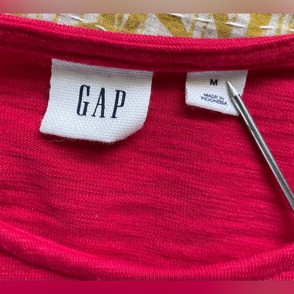 GAP Soft Spun Tie Short Slit Sleeve Swing Dress Slipper Red Size M - Picture 13 of 15